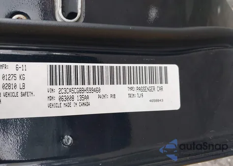 2011 Chrysler 300 Limited from USA, damaged, VIN 2C3CA5CG8BH599460